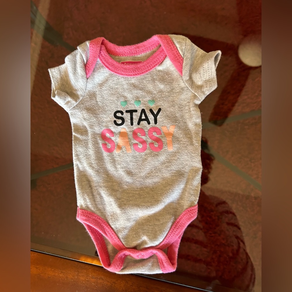 @ Swiggles 0-3 Month Stay Sassy Onesie